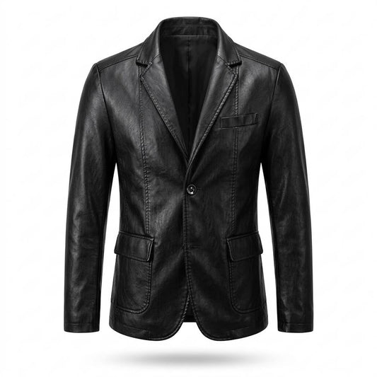 Lederjacken Outlet24 - Cobid | Einreihige Taillierte Lederjacke Herren