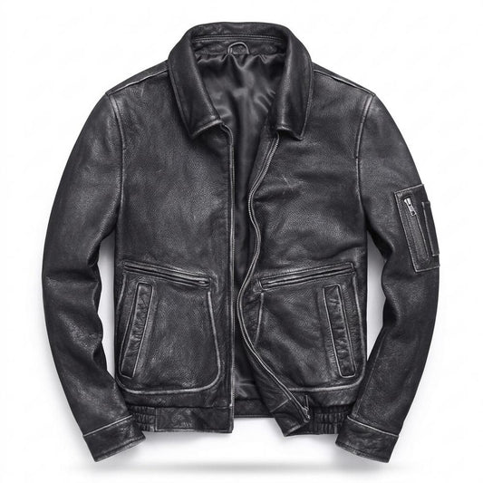 Lederjacken Outlet24 - Kavan | Gekörnt Gefüttert Lederjacke Herren