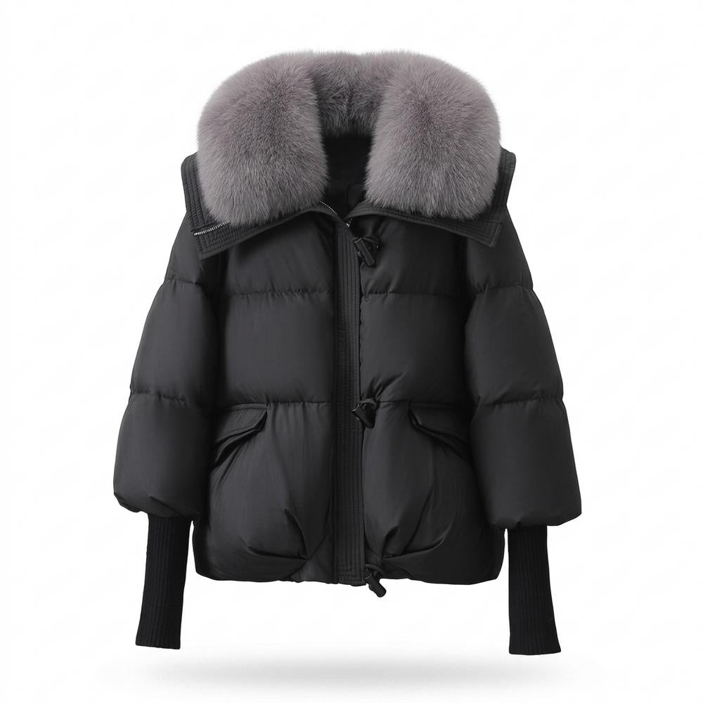 Lederjacken Outlet24 - Doram | Gefüttert Pelzbesetzt Jacke Damen