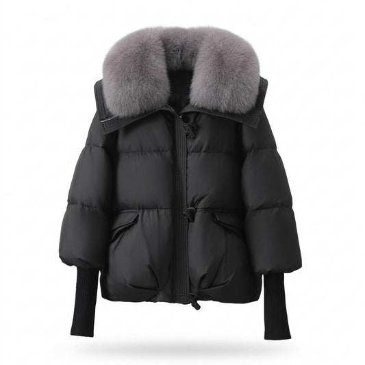 Lederjacken Outlet24 - Doram | Gefüttert Pelzbesetzt Jacke Damen