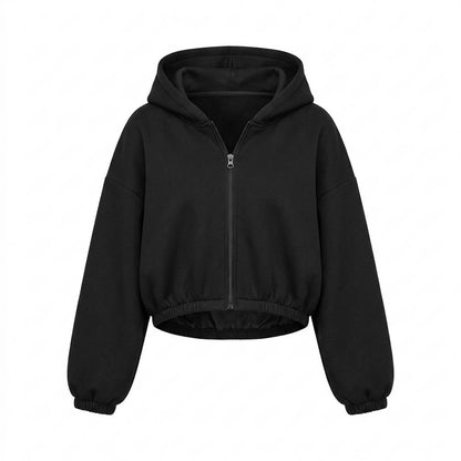 Lederjacken Outlet24 - Yohak | Kurzgeschnitten Weitärmlig Hoodie Damen