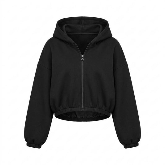 Lederjacken Outlet24 - Yohak | Kurzgeschnitten Weitärmlig Hoodie Damen
