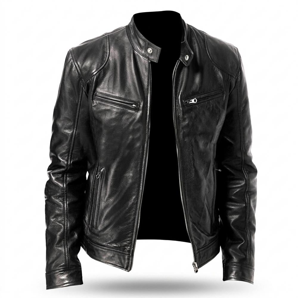 Lederjacken Outlet24 - Yerov | Gesteppt Tailliert Lederjacke Herren