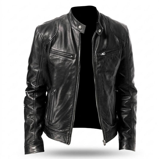 Lederjacken Outlet24 - Yerov | Gesteppt Tailliert Lederjacke Herren