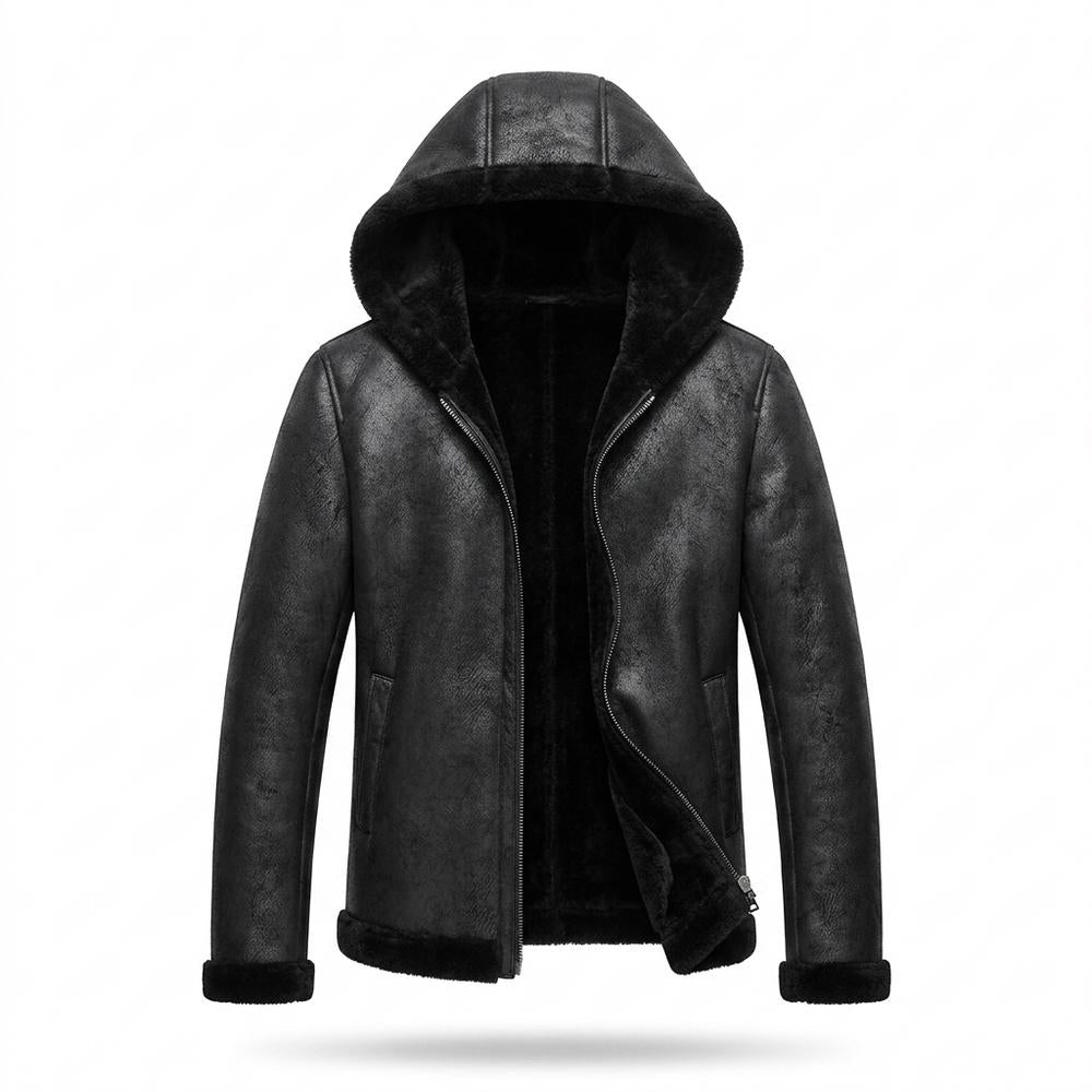 Lederjacken Outlet24 - Sozur | Gefütterte Texturierte Lederjacke Herren