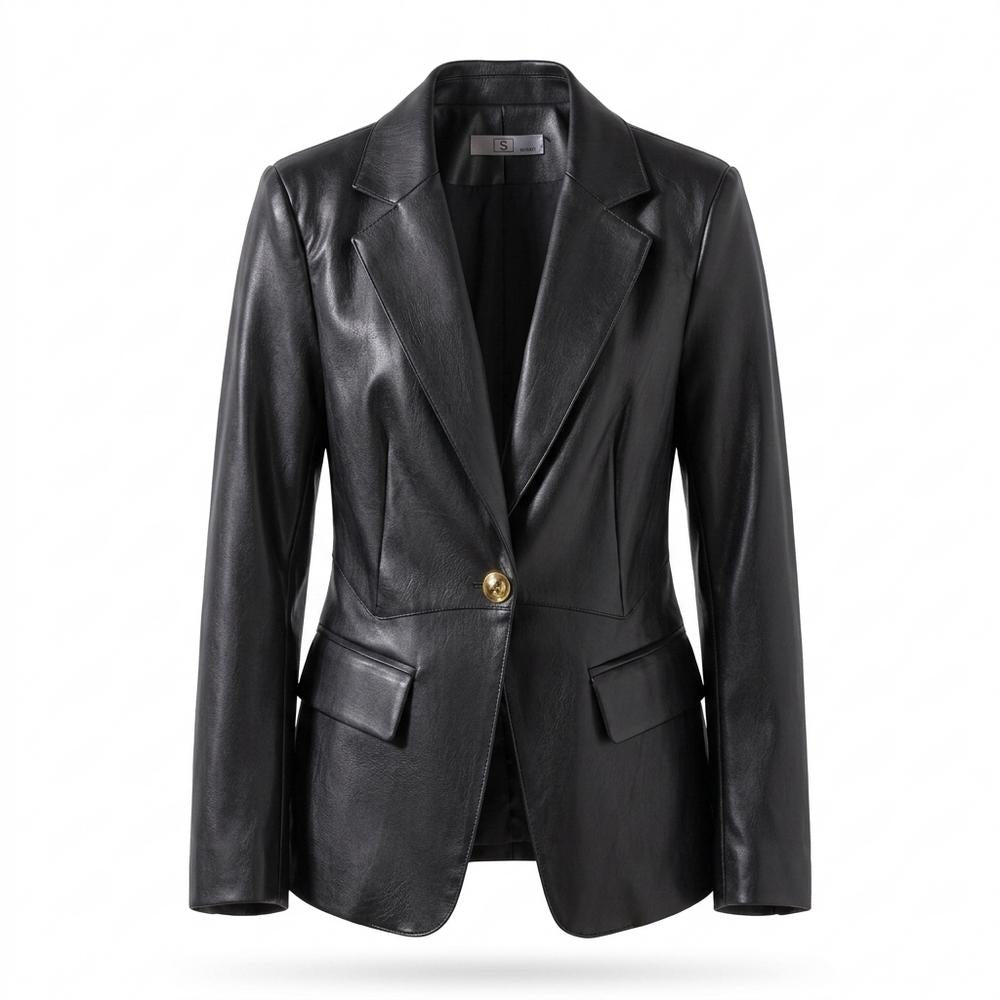 Lederjacken Outlet24 - Zalek | Tailliert Glatt Lederjacke Damen