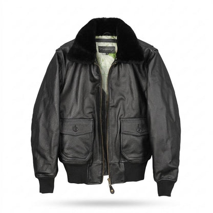 Lederjacken Outlet24 - Aupod | Gefüttert Genarbt Lederjacke Herren
