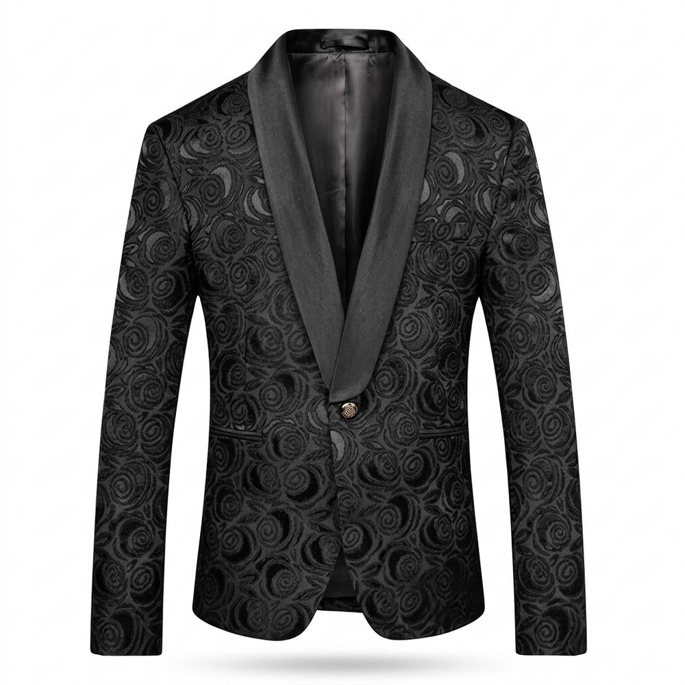 Lederjacken Outlet24 - Ridas | Floral Schalkragen Anzug Herren