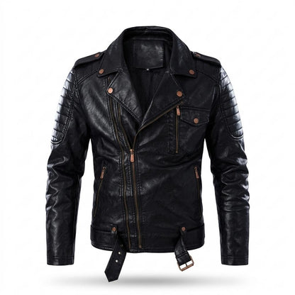Lederjacken Outlet24 - Mewev | Asymmetrisch Gesteppt Lederjacke Herren