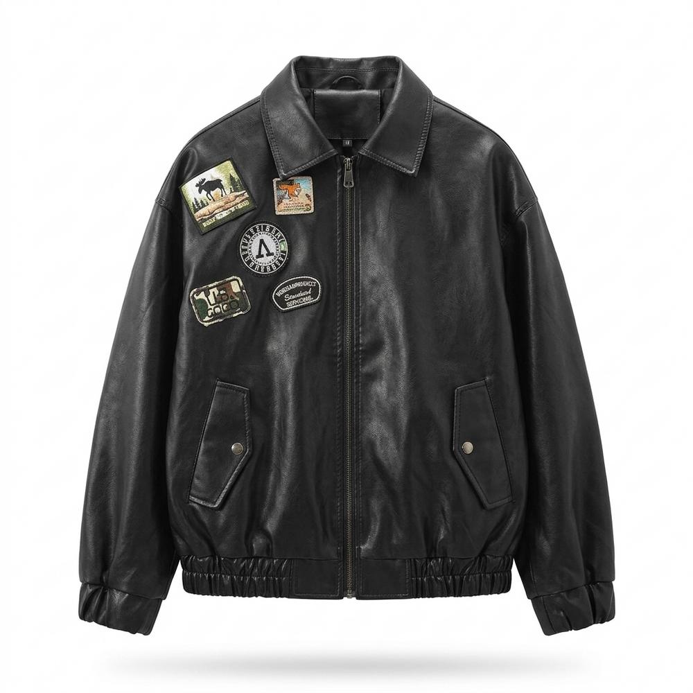 Lederjacken Outlet24 - Mitin | Bestickt Glatt Lederjacke Herren