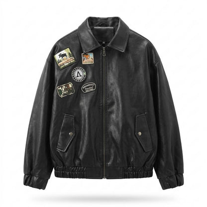 Lederjacken Outlet24 - Mitin | Bestickt Glatt Lederjacke Herren