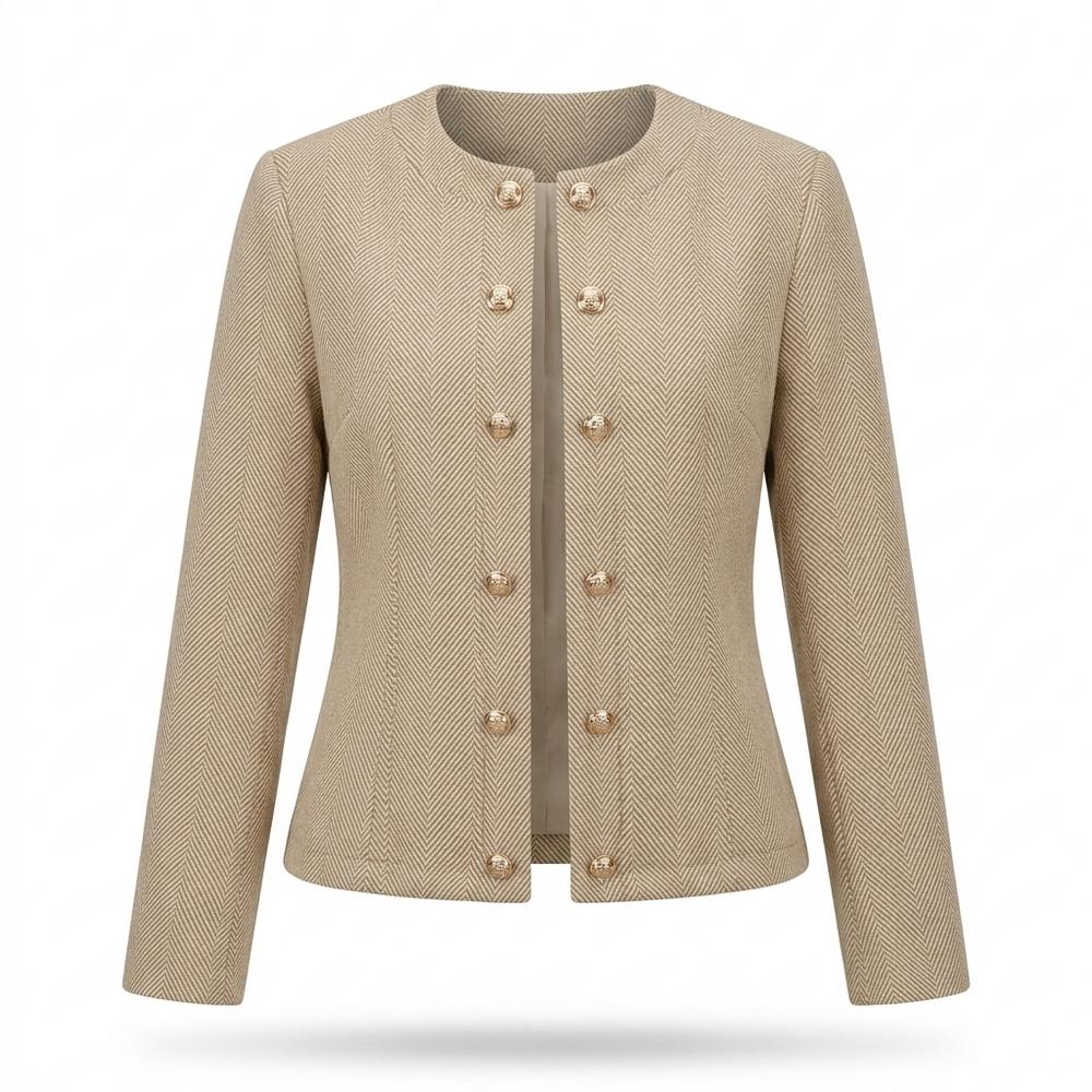 Lederjacken Outlet24 - Rihus | Kragenlos Strukturiert Jacke Damen