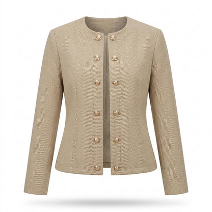 Lederjacken Outlet24 - Rihus | Kragenlos Strukturiert Jacke Damen