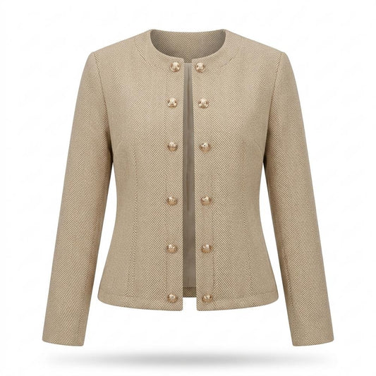 Lederjacken Outlet24 - Rihus | Kragenlos Strukturiert Jacke Damen