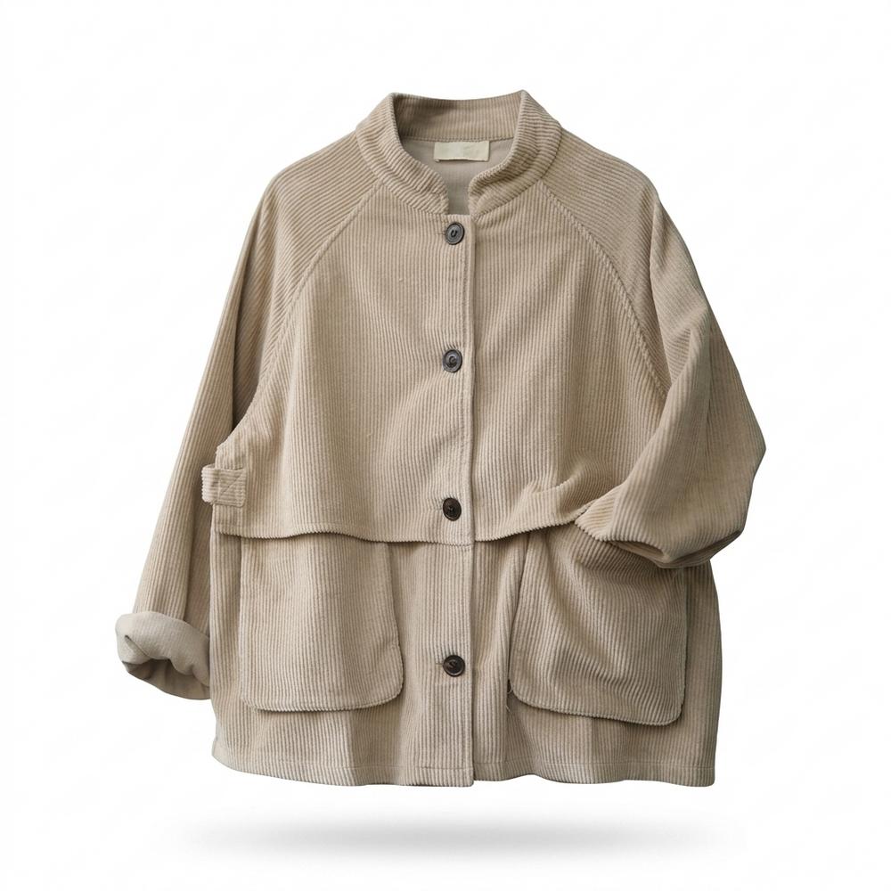 Lederjacken Outlet24 - Totik | Gerippte Geknöpfte Jacke Damen