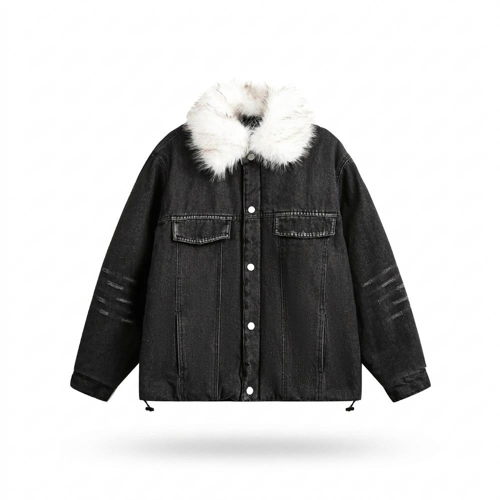 Lederjacken Outlet24 - Sozal | Pelzbesetzt Gewaschen Jacke Unisex