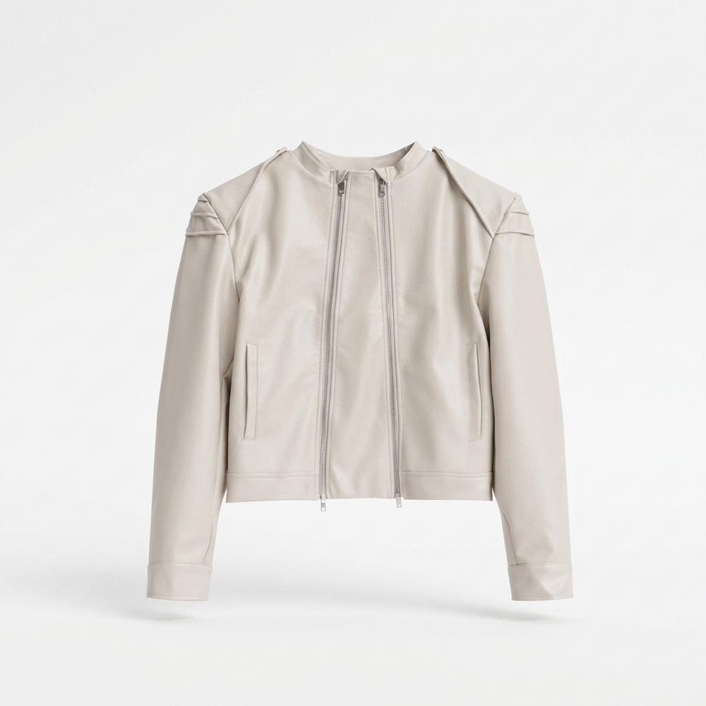 Lederjacken Outlet24 - Vilal | Glatt Tailliert Lederjacke Damen