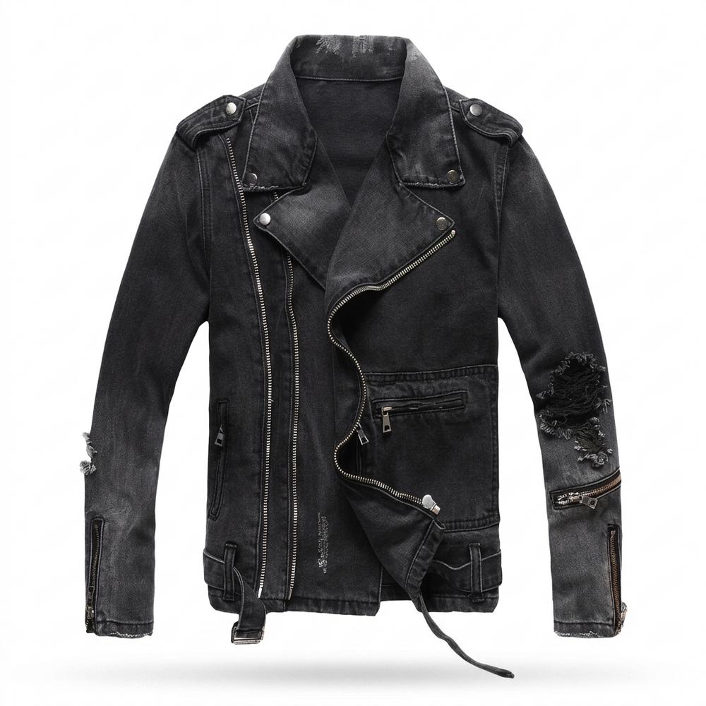 Lederjacken Outlet24 - Dolet | Asymmetrisch Gewaschen Jacke Herren