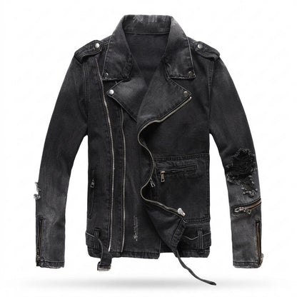 Lederjacken Outlet24 - Dolet | Asymmetrisch Gewaschen Jacke Herren