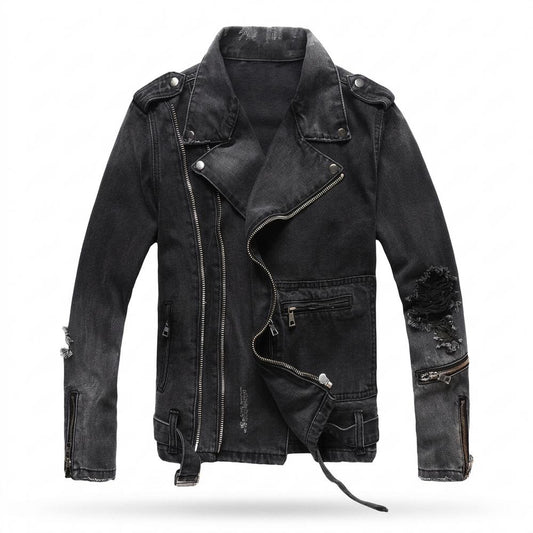 Lederjacken Outlet24 - Dolet | Asymmetrisch Gewaschen Jacke Herren