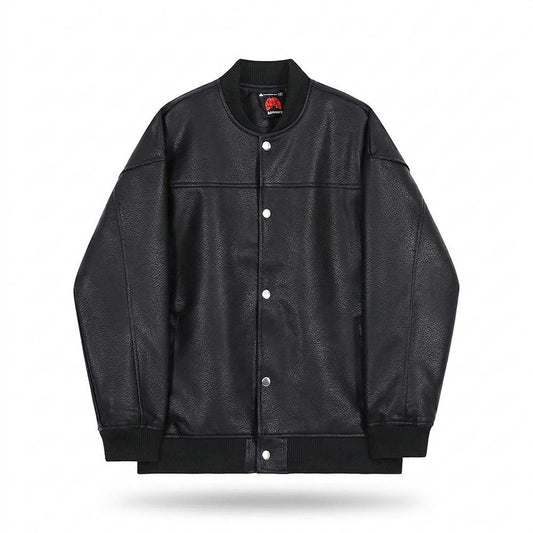 Lederjacken Outlet24 - Donit | Geknöpft Gerippt Lederjacke Unisex