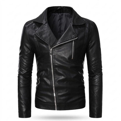 Lederjacken Outlet24 - Zafod | Asymmetrisch Tailliert Lederjacke Herren