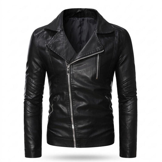 Lederjacken Outlet24 - Zafod | Asymmetrisch Tailliert Lederjacke Herren