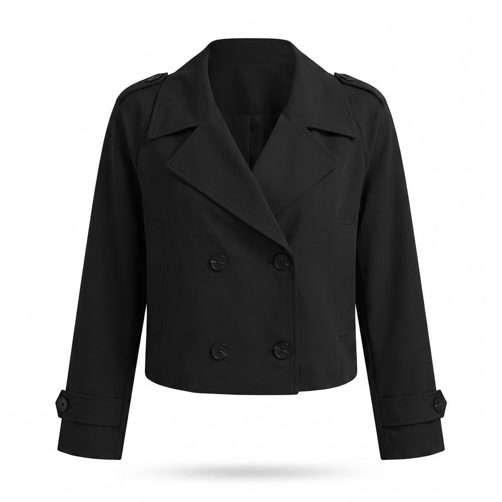 Lederjacken Outlet24 - Remot | Doppelreihige Kurzgeschnittene Jacke Damen