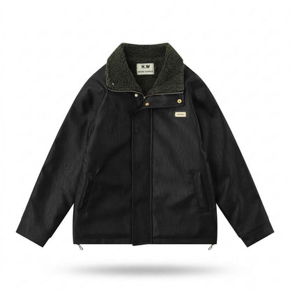 Lederjacken Outlet24 - Revek | Gefütterte Lockere Lederjacke Unisex
