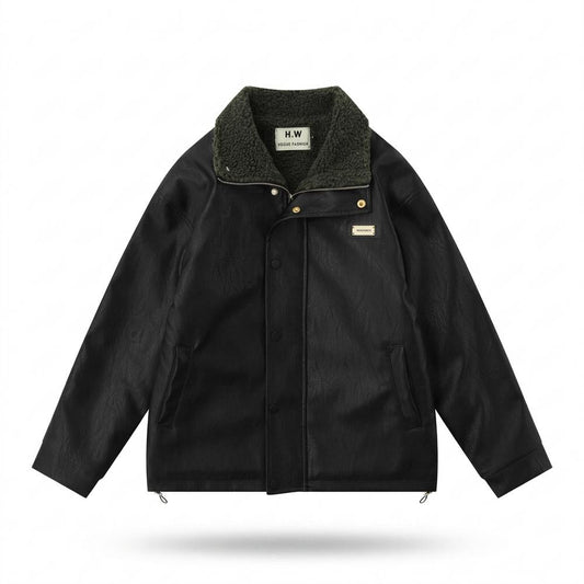 Lederjacken Outlet24 - Revek | Gefütterte Lockere Lederjacke Unisex