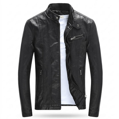 Lederjacken Outlet24 - Verin | Gefüttert Tailliert Lederjacke Herren