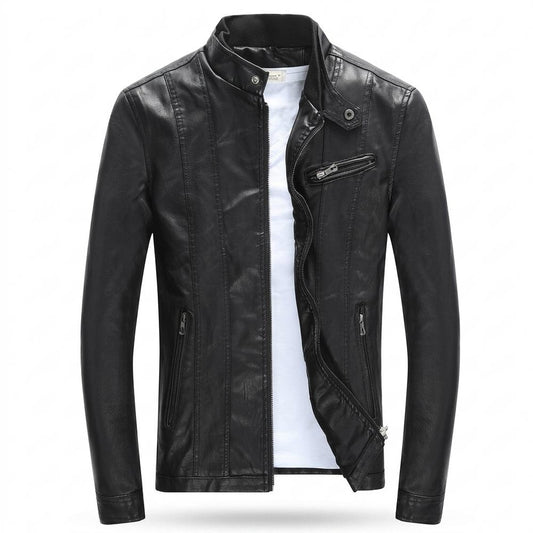Lederjacken Outlet24 - Verin | Gefüttert Tailliert Lederjacke Herren