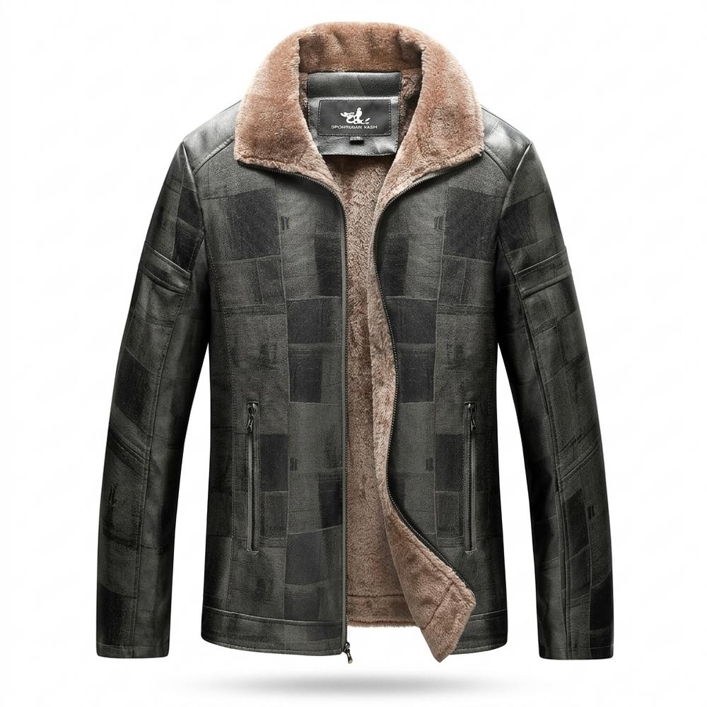 Lederjacken Outlet24 - Mipet | Gefüttert Strukturiert Lederjacke Herren
