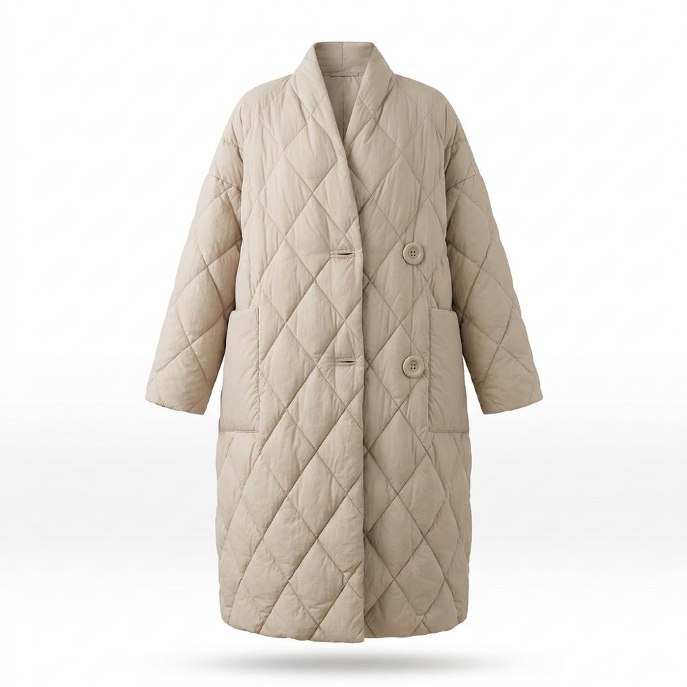 Lederjacken Outlet24 - Verak | Gesteppt Lang Mantel Damen