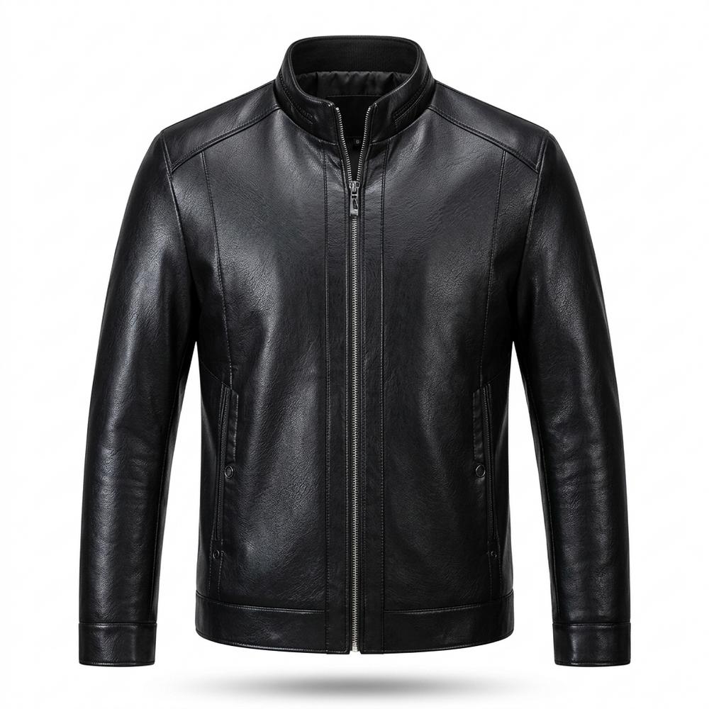 Lederjacken Outlet24 - Kemor | Stehkragen Gefüttert Lederjacke Herren