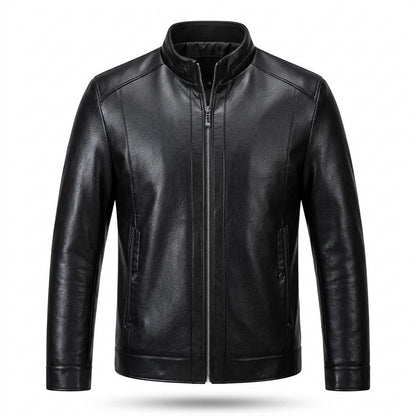 Lederjacken Outlet24 - Kemor | Stehkragen Gefüttert Lederjacke Herren