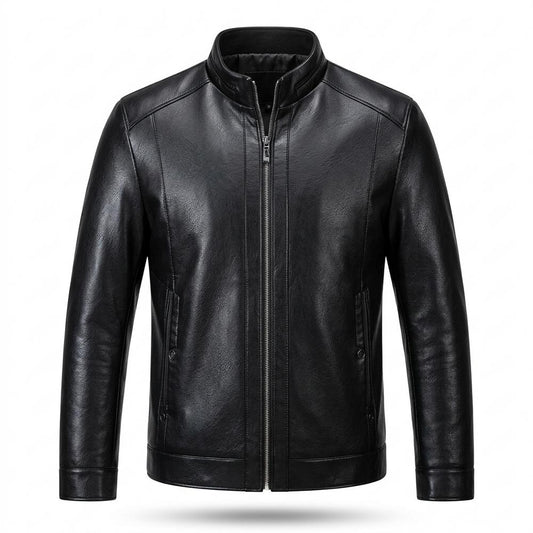 Lederjacken Outlet24 - Kemor | Stehkragen Gefüttert Lederjacke Herren