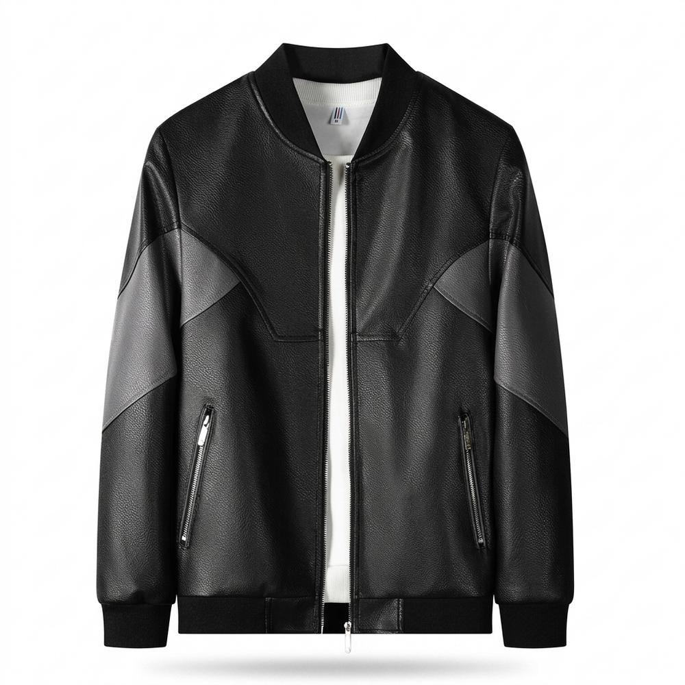 Lederjacken Outlet24 - Nirak | Zweifarbige Strukturierte Lederjacke Herren