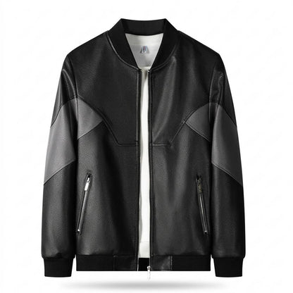 Lederjacken Outlet24 - Nirak | Zweifarbige Strukturierte Lederjacke Herren