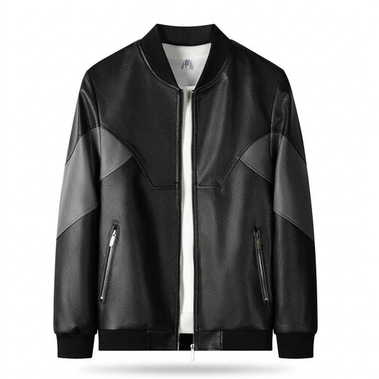 Lederjacken Outlet24 - Nirak | Zweifarbige Strukturierte Lederjacke Herren