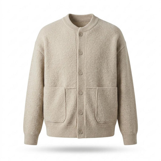 Lederjacken Outlet24 - Rumal | Strukturiert Kragenlos Cardigan Herren