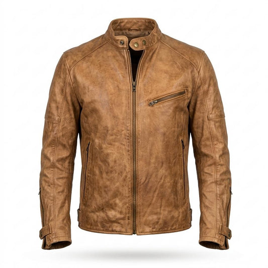 Lederjacken Outlet24 - Rupet | Gewachst Tailliert Lederjacke Herren