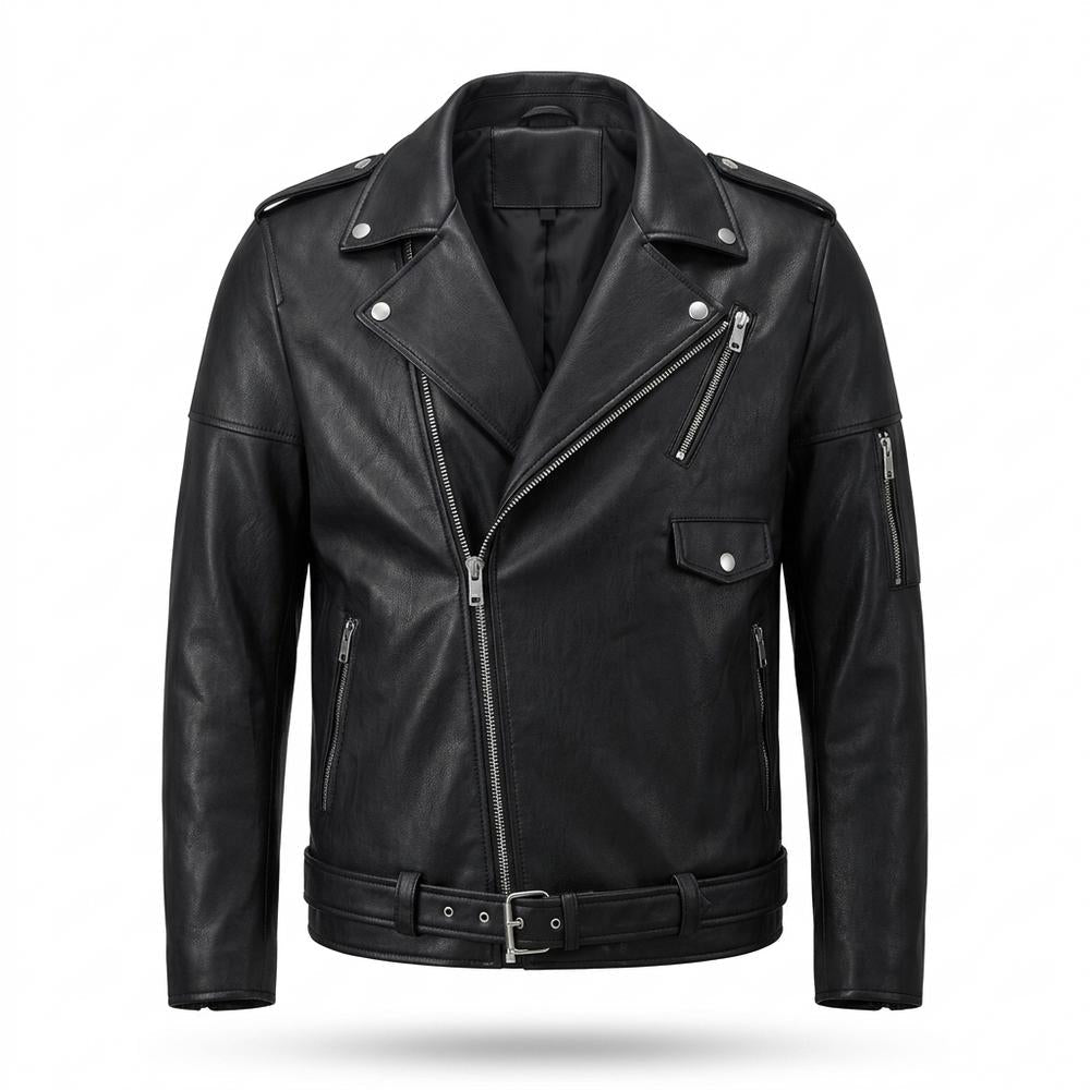 Lederjacken Outlet24 - Sopol | Asymmetrische Gefütterte Lederjacke Herren