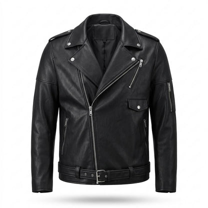 Lederjacken Outlet24 - Sopol | Asymmetrische Gefütterte Lederjacke Herren