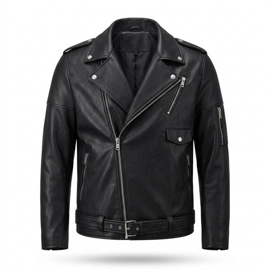 Lederjacken Outlet24 - Sopol | Asymmetrische Gefütterte Lederjacke Herren
