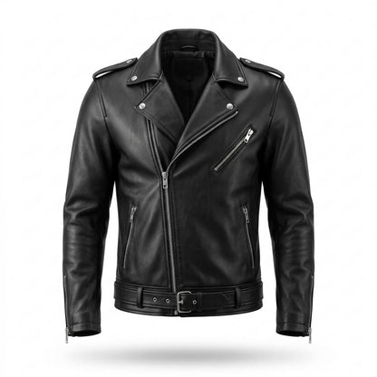 Lederjacken Outlet24 - Ceked | Asymmetrische Gegürtete Lederjacke Unisex