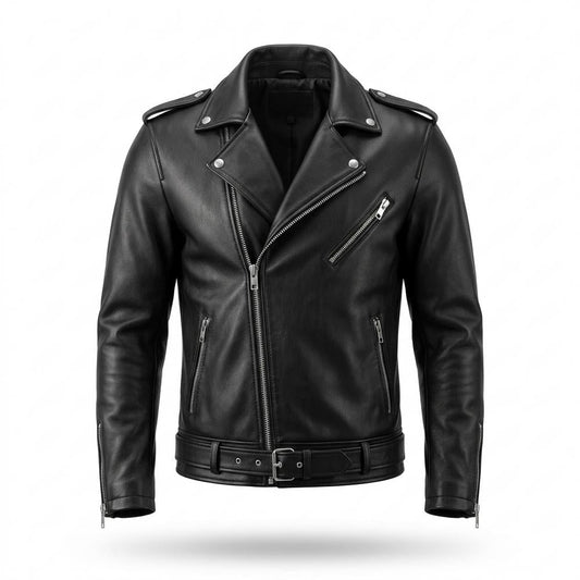 Lederjacken Outlet24 - Ceked | Asymmetrische Gegürtete Lederjacke Unisex