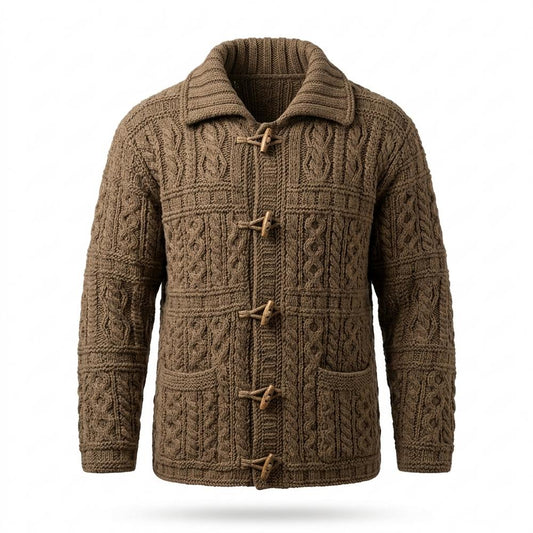 Lederjacken Outlet24 - Tamun | Grobgestrickt Strukturiert Strickjacke Herren