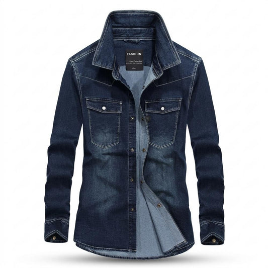 Lederjacken Outlet24 - Vegik | Langärmliges Denim Hemd Herren