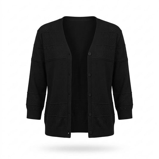 Lederjacken Outlet24 - Eitil | Geknöpft Strukturiert Cardigan Damen